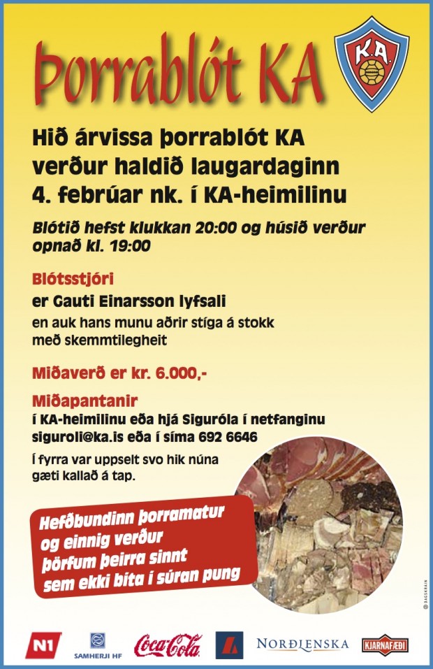 orrablt KA er 4. febrar - Allar upplsingar hr
