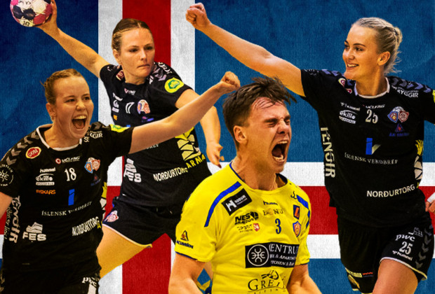 inn, Rakel, Rut og Unnur  A-landsliunum