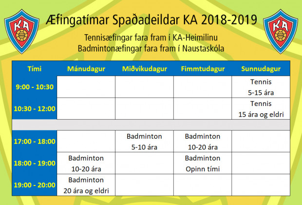 fingatafla Spaadeildar 2018-2019