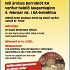 orrablt KA er 4. febrar - Allar upplsingar hr