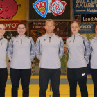Agnes, Telma, Lyda og Aena skrifa undir