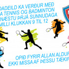 Komdu og prfau tennis og badminton